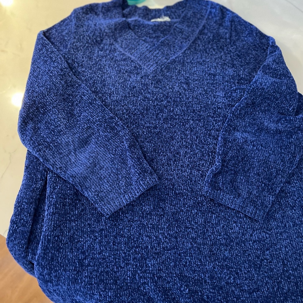 Super soft v neck sweater dark blue long sleeve sz 3x
